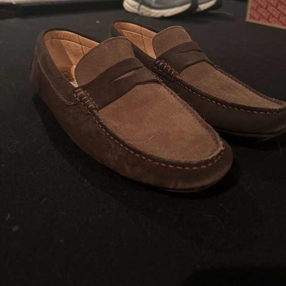 Flag Ltd. Men’s Nappa GloveSoft Brown Leather Slip On Suede Loafers Size 9.5 M - Picture 3 of 7